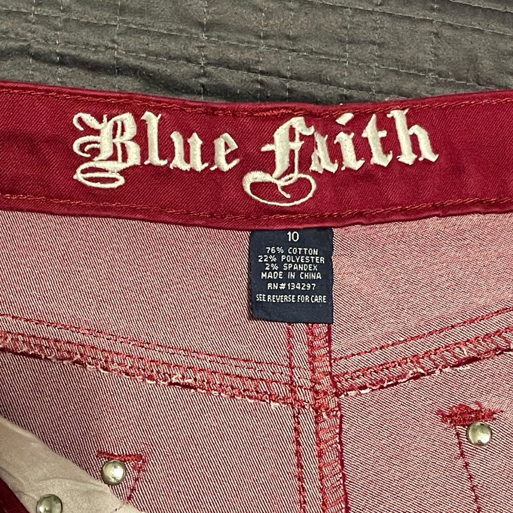 Blue Faith Red Skinny Stretch Jeans Size 10 - Picture 5 of 12